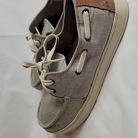 TOMS Drizzle Gray Coated Linen Culver Boat Shoe - Picture 6 of 10